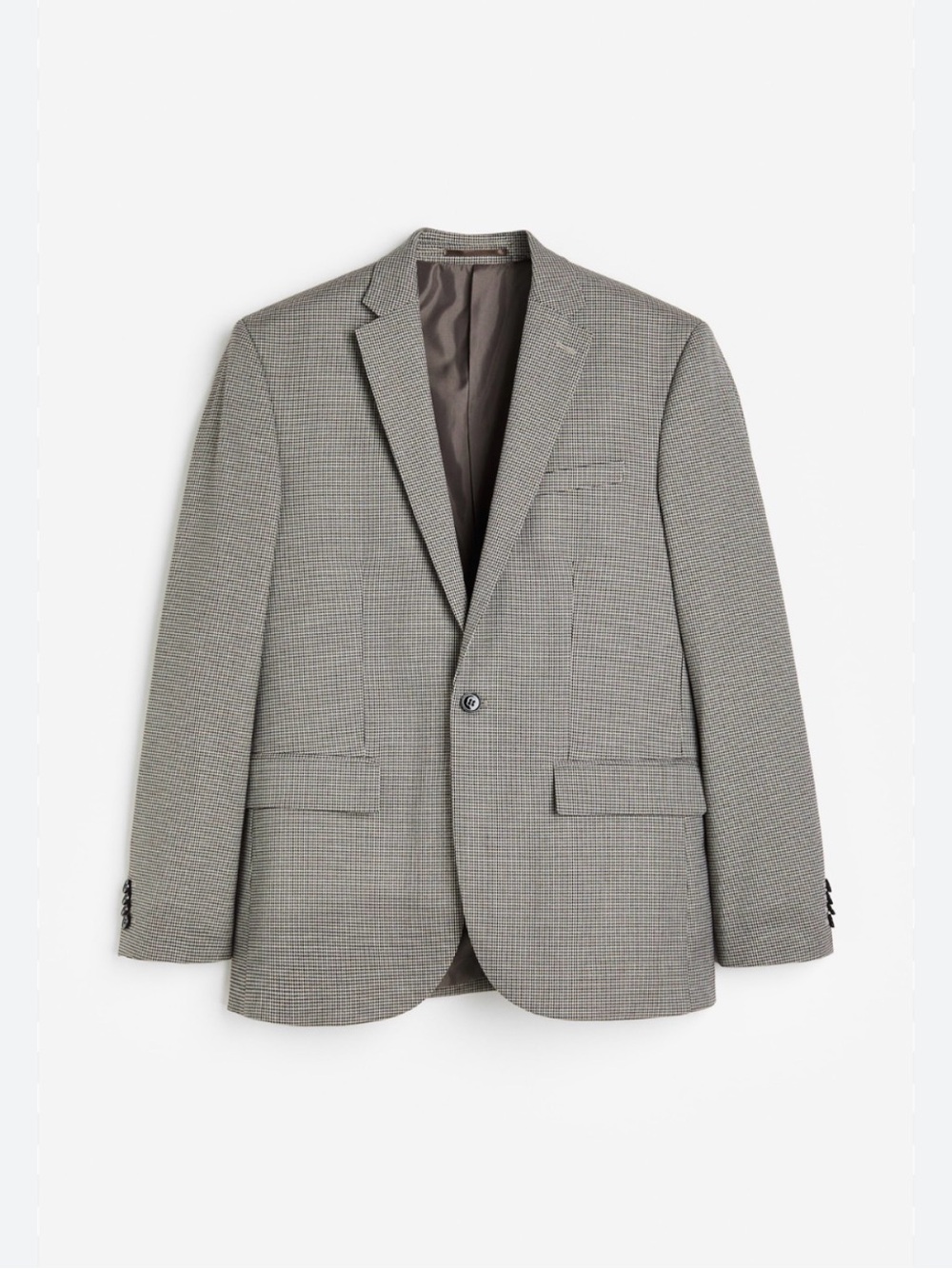 H&M Men’s Slim Fit Houndstooth Blazer Brown Cream 38R Business Casual